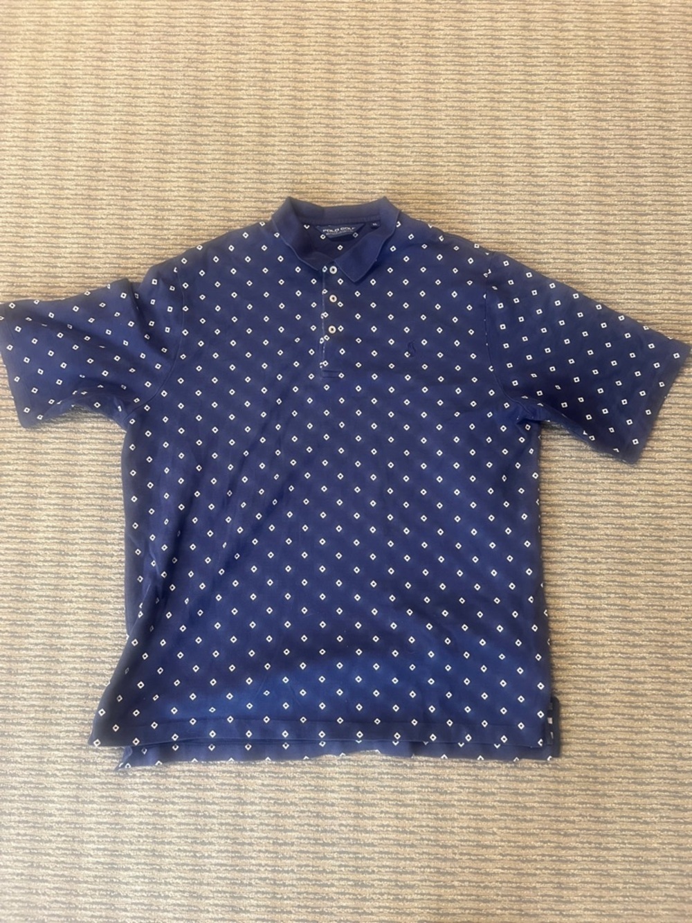 Ralph Lauren Polo Golf: Men's Navy Diamond-Print Polo Shirt